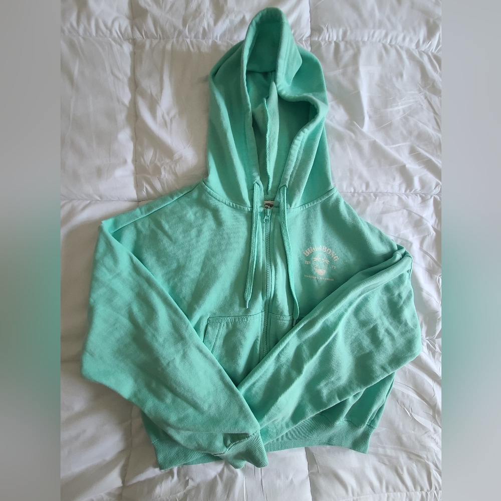 Mint Green Zip-Up Hoodie